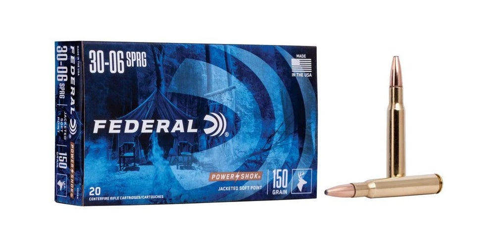 Federal Power Shok Ammo 30-06 Springfield Jacketed SP 150gr 20/Box
