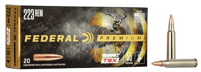 Federal Premium Ammo 223 Rem Barnes TSX 55gr 20/Box