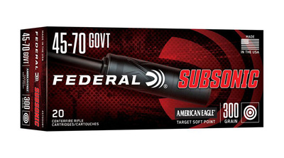Federal American Eagle Subsonic Ammo 45-70 Govt Target SP 300gr 20/Box