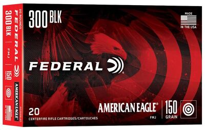 Federal American Eagle Ammo 300 Blackout FMJ BT 150gr 20/Box
