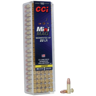 CCI Rimfire Ammunition 22 LR Mini-Mag Segemented HP 40gr 100/Box