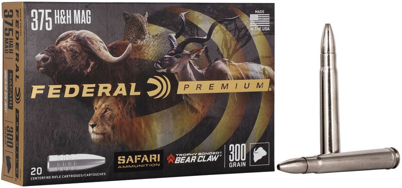 Federal Safari Ammo 375 H&H Mag Trophy Bonded Bear Claw 300gr 20/Box
