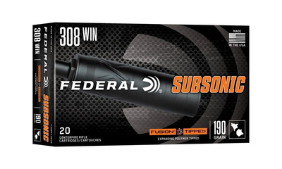 Federal Fusion Tipped Subsonic Ammo .308 Win 190gr 20/Box