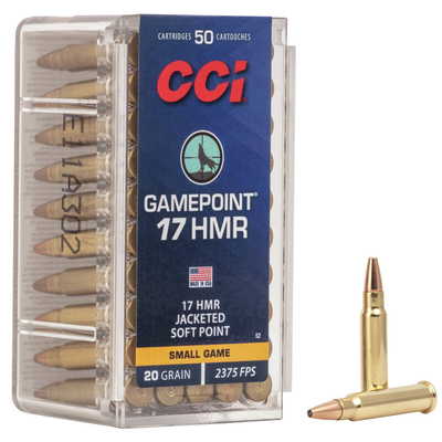 CCI Rimfire Ammunition 17 HMR Gamepoint Jacketed SP 20gr 50/Box