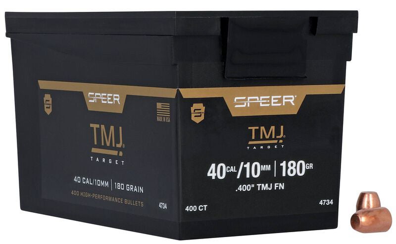 Speer TMJ Bullets 40 Cal (.400) FN 180gr 400/Bulk