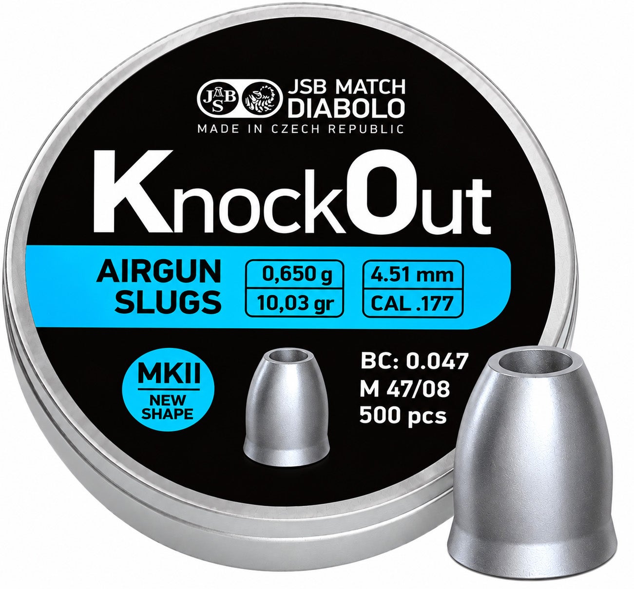 JSB KO Slugs MKII 4,51mm - 0,650g 500st